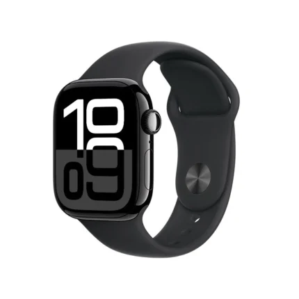 Apple Watch Series 10 GPS, Caixa Preta Brilhante de Alumínio de 42 mm, Pulseira Esportiva Preta